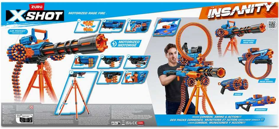 XShot ZURU X-Shot Insanity Rage Fire blasteris su 72 smiginiais, nuotolis 27 m