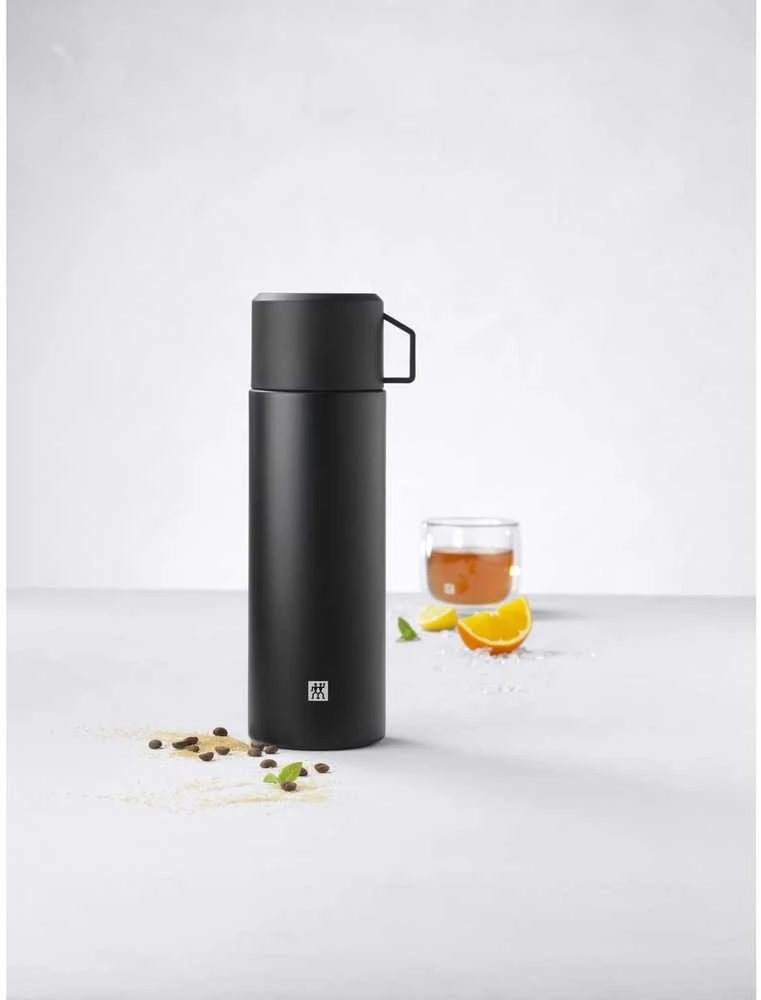ZWILLING THERMO (39500-514-0) Thermo jug with a mug 1 liter Nerūdijantis plienas Juodas