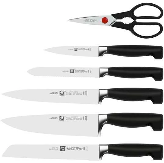 Virtuvės peilių rinkinys Zwilling Four Star 35148-207-0, 7 dalių, Baltas pagrindas