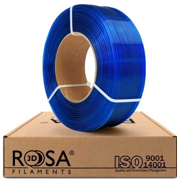 PET-G 1.75mm skaidri mėlyna refill ritė