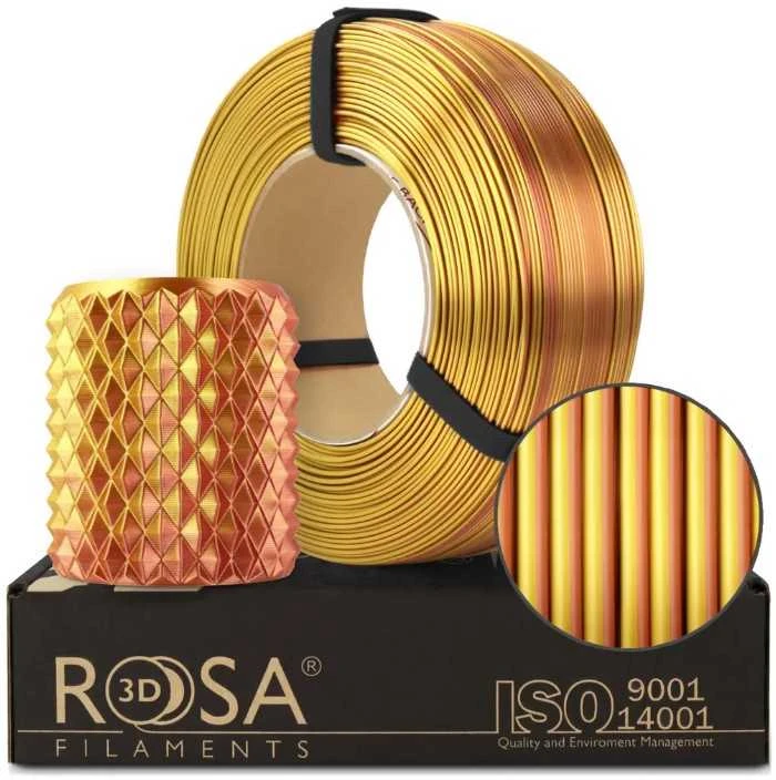 Rosa3D Refill PLA Magic Silk siūlas 1.75 mm 1kg - Auksinis-varis