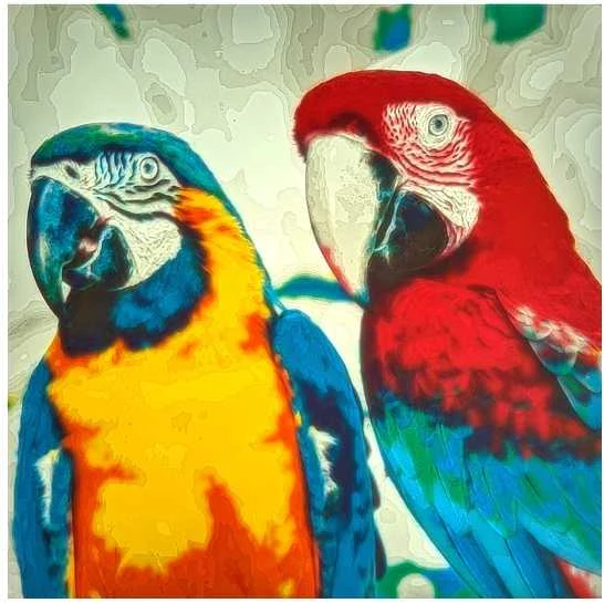 PLA Lithophane CMYK papūgų paveikslas