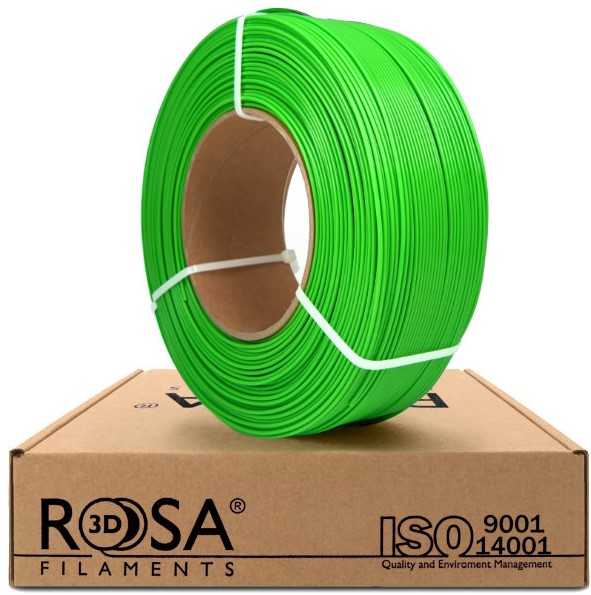 3D plastikas PLA 1.75mm 1kg refill pakuotė Rosa3D - Žalias