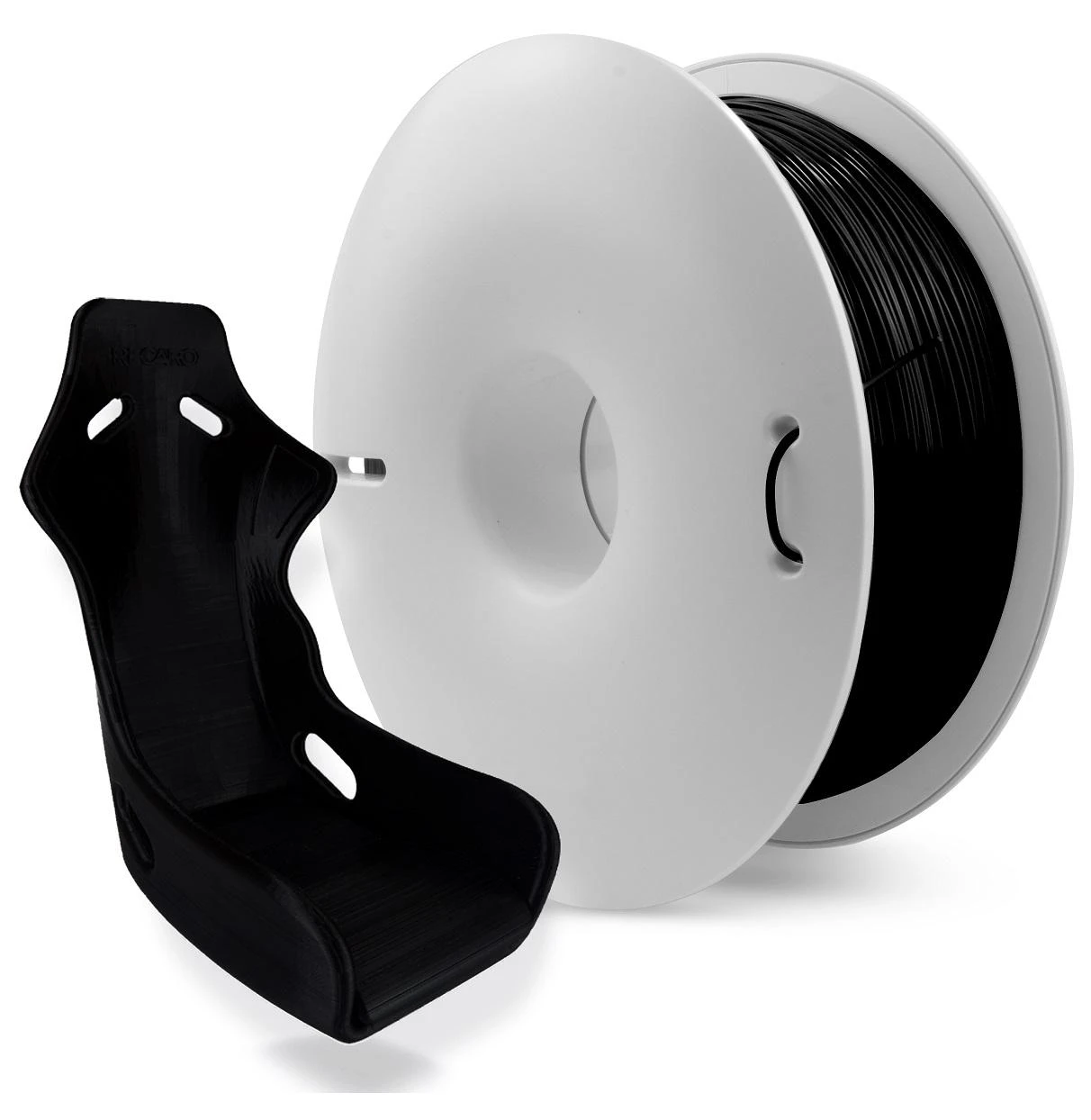 Fiberlogy Nylon PA12 su anglies pluoštu ir 3D modeliu