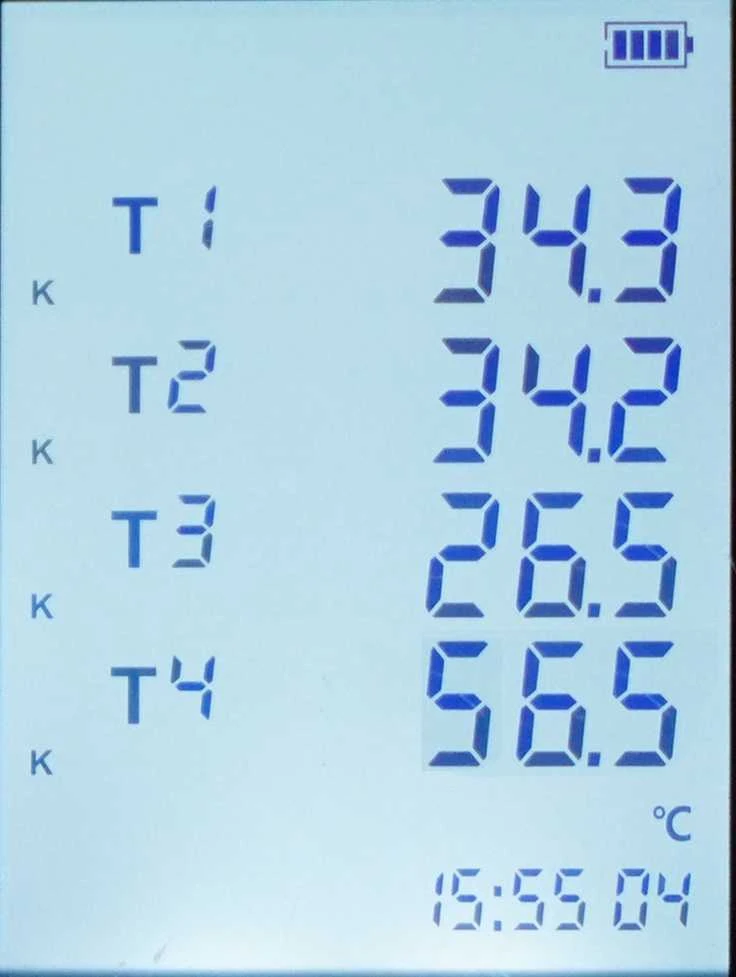 Skaitmeninis termometras su duomenų kaupimu, 4 kanalai, 72K taškų, -200.0°C~1372°C, USB-C, Bluetooth, UNI-T