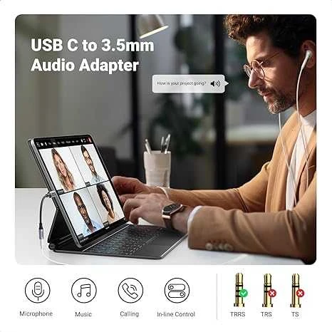 UGREEN AV161 USB-C audio adapteris į 3.5mm jack - Juodas