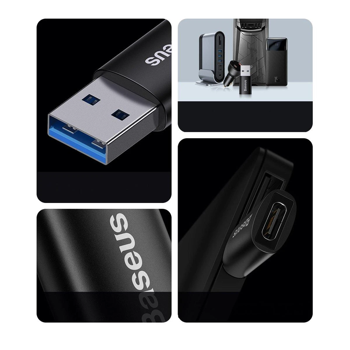 Adapteris USB3.1 A kištukas - USB C lizdas, su OTG funkcija BASEUS