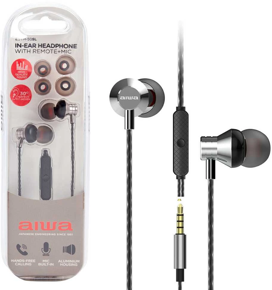 Ausinės 3.5mm ESTM-50SL Aiwa SIDABRO