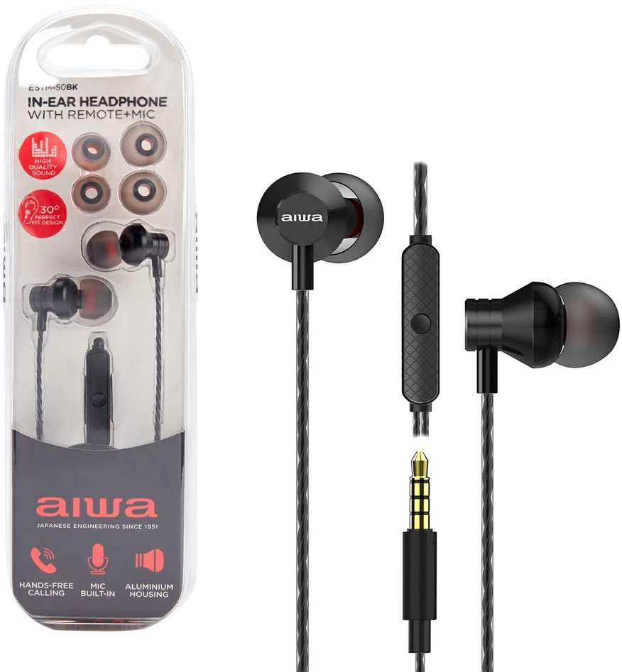 AUSINĖS 3.5MM ESTM-50BK AIWA JUODOS