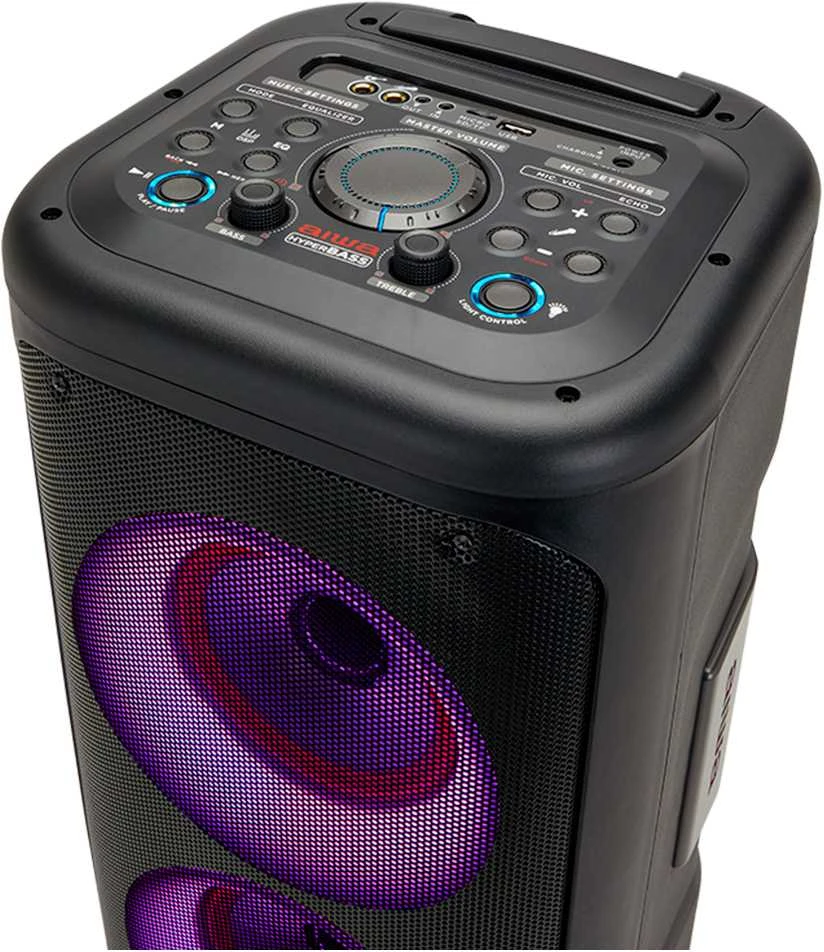 AIWA KBTUS-450 350W (40W RMS) nešiojama garso sistema su karaoke, šviesos efektais
