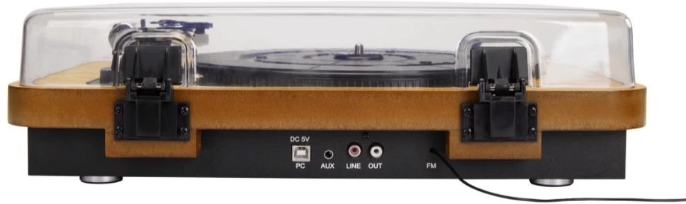 Aiwa Patefonas 2x5W RMS su Bluetooth / USB / SD / FM radiju, medžio spalvos