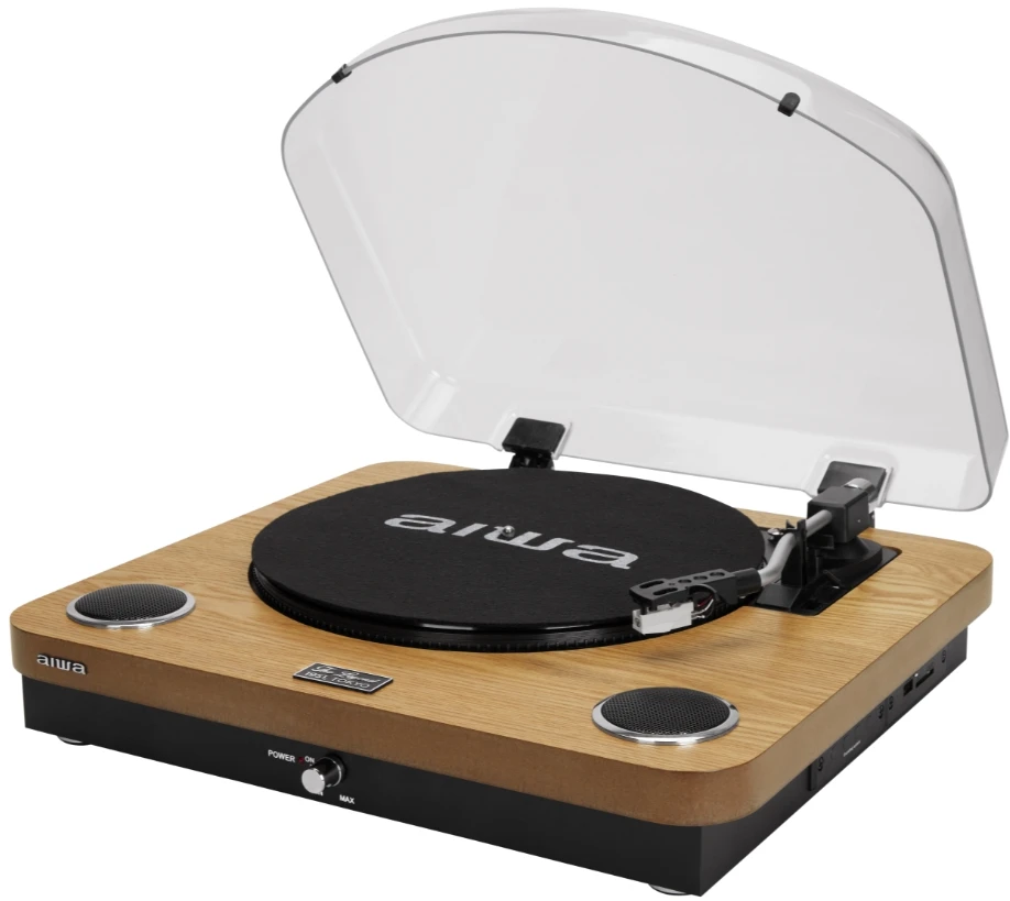 Aiwa Patefonas 2x5W RMS su Bluetooth / USB / SD / FM radiju, medžio spalvos