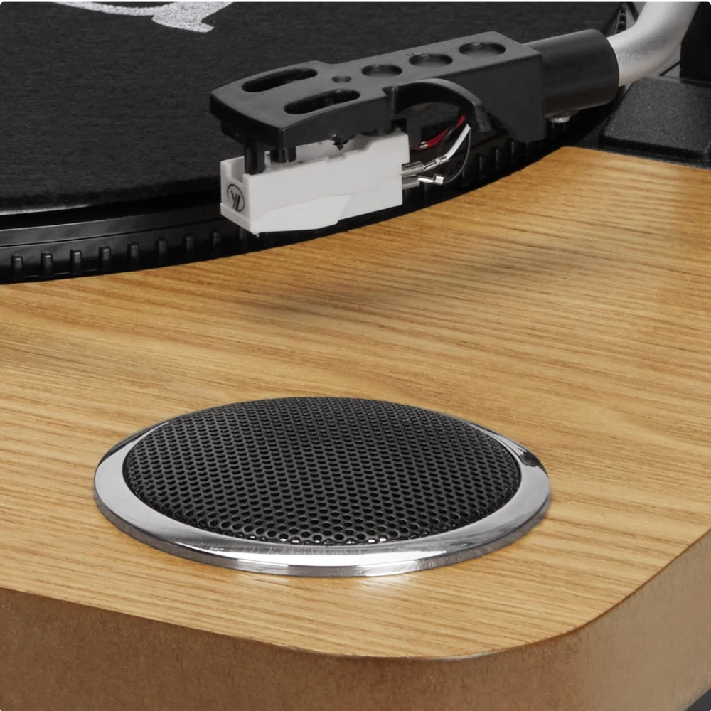 Aiwa Patefonas 2x5W RMS su Bluetooth / USB / SD / FM radiju, medžio spalvos