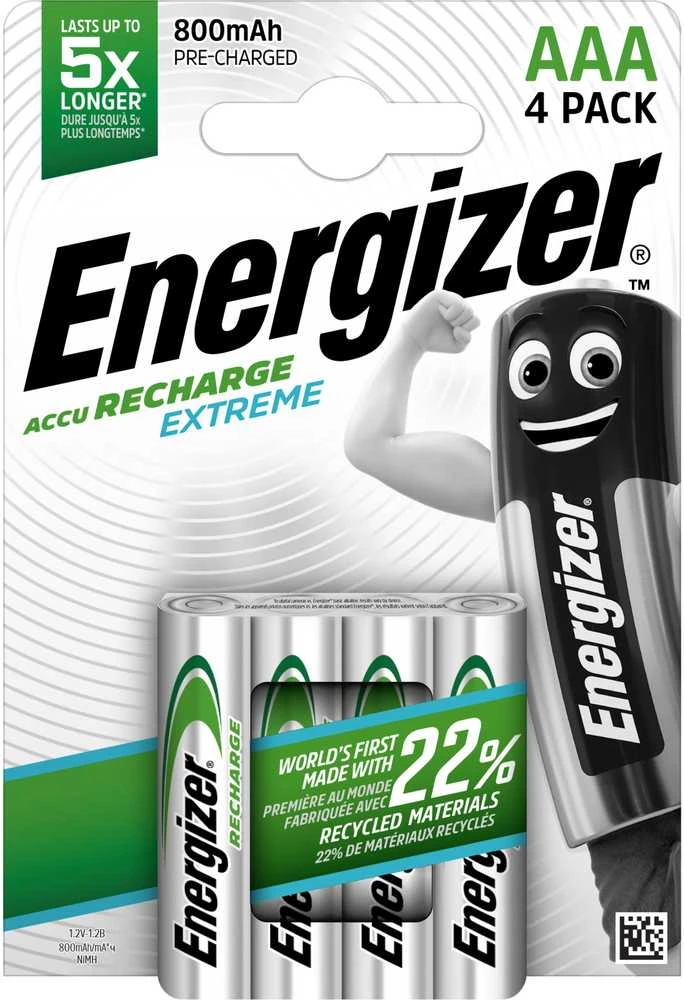 Įkraunami Elementai Energizer Extreme 800 mAh AAA HR3 1.2V 4Vnt