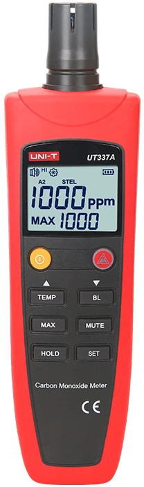 Anglies monoksido matuoklis, 0~1000ppm; T matavimas UNI-T