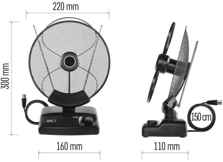 EMOS J0705 antena su matmenimis