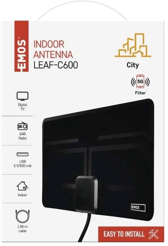 Antena vidaus su stiprintuvu DAB/DVB-T2 LTE/4G/5G filtrai EMOS