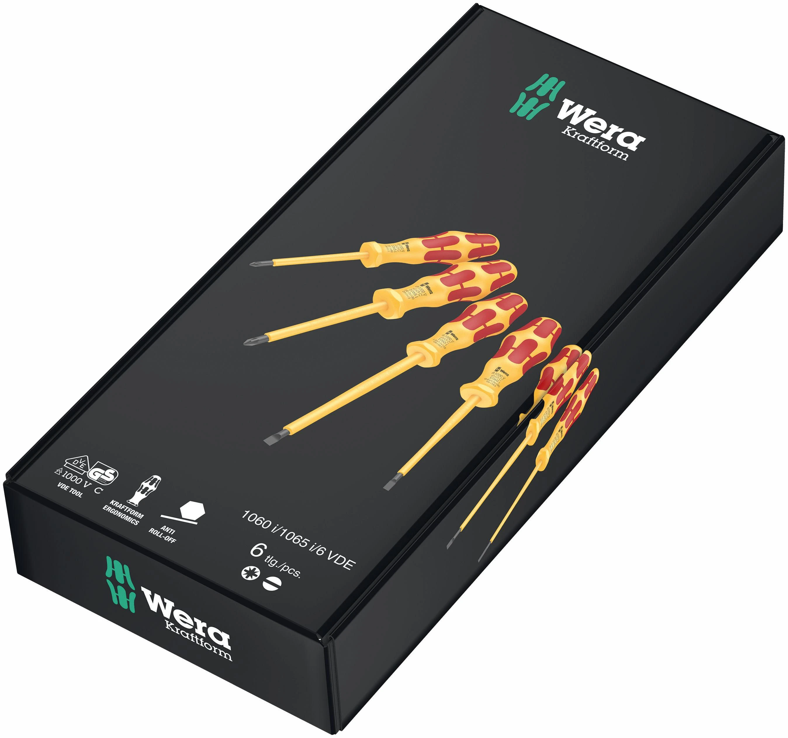 Atsuktuvų rinkinys elektrikams VDE 1000V 1060i/1065i 6 vnt. 051576 Wera