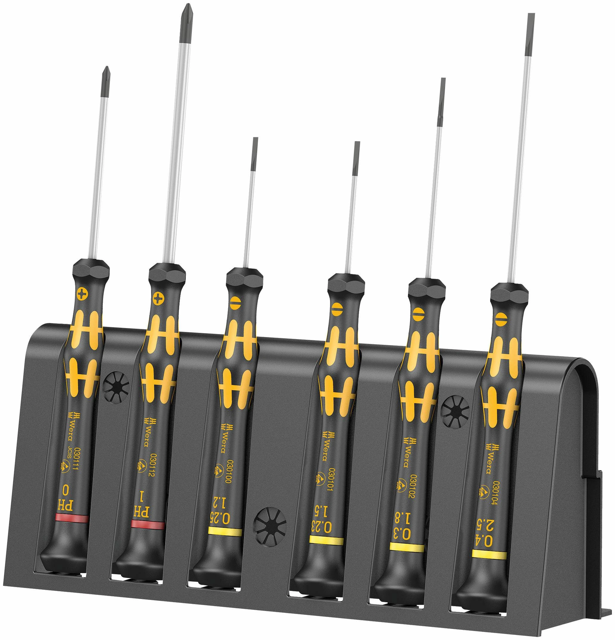Atsuktuvų rinkinys elektronikai su stovu ESD 030170 Wera