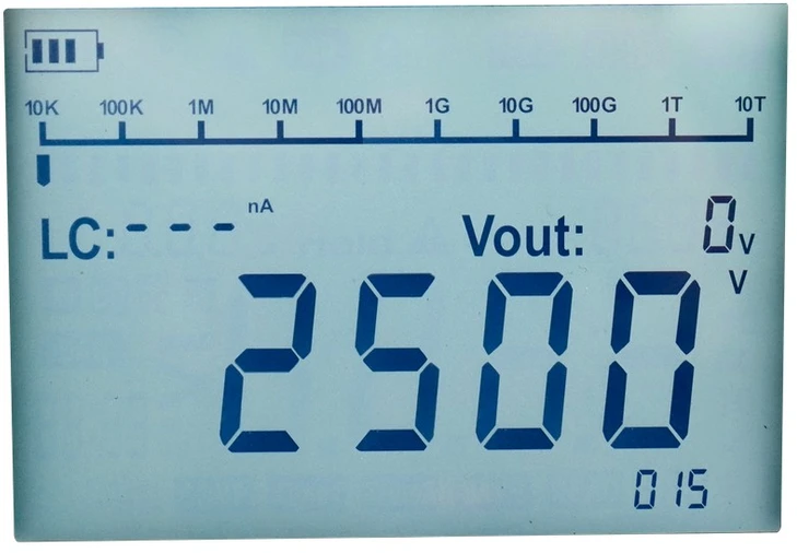 Aukštos įtampos izoliacijos varžos matuoklis 250V/100G?-2500V/1T?,30-1000V DC; UNI-T