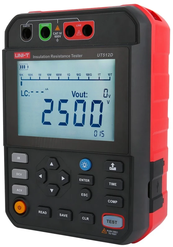 Aukštos įtampos izoliacijos varžos matuoklis 250V/100G?-2500V/1T?,30-1000V DC; UNI-T