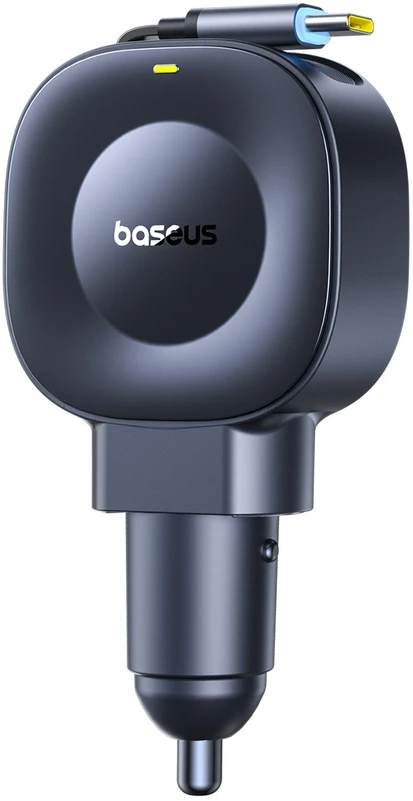 Baseus Automobilinis įkroviklis 12-24V 45W USB-C PD su ištraukiamu 0.8m USB-C laidu PrimeTrip VR2, juodas