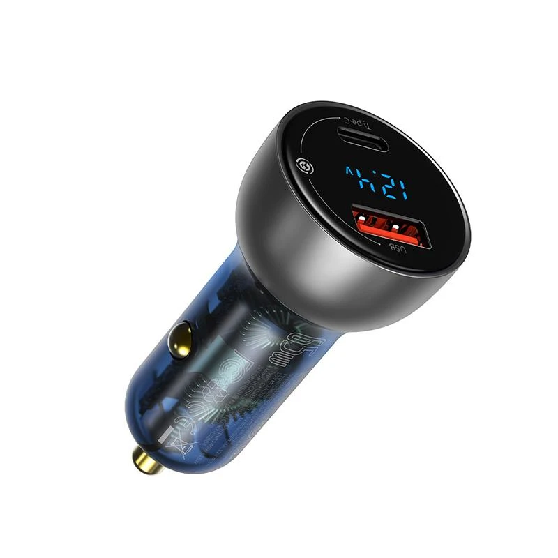 Baseus Automobilinis įkroviklis 12-24V 65W USB + 2xUSB-C QC4+ PD3.0, pilkas