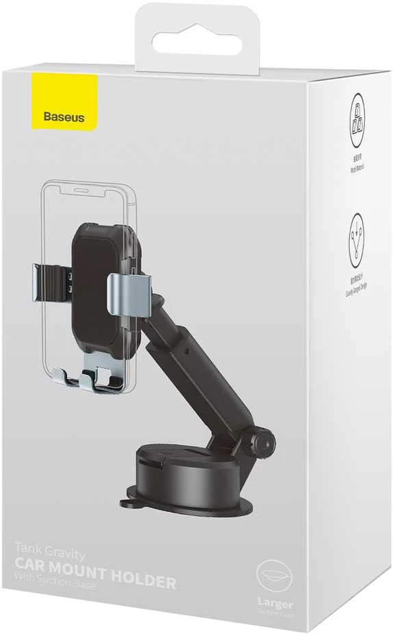Gravity automobilinis laikiklis Baseus Tank telefonui su siurbtuku - Juodas