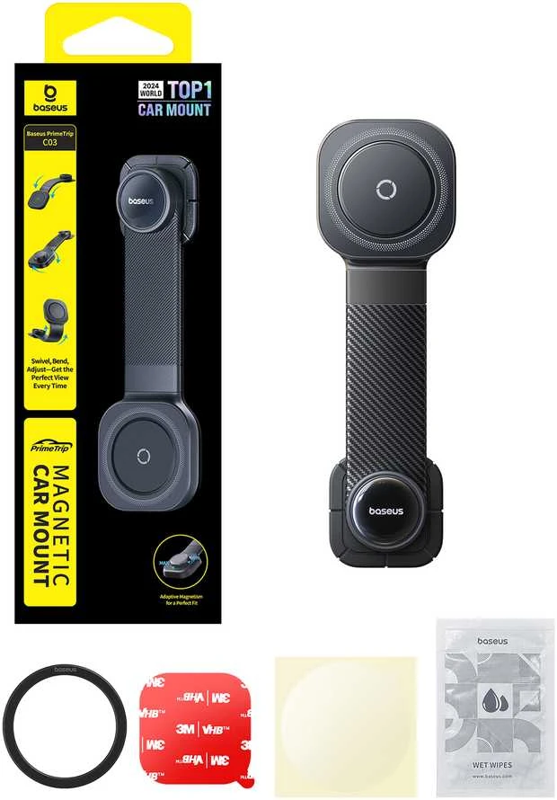 Baseus Automobilinis magnetinis laikiklis telefonams PrimeTrip C03, juodas