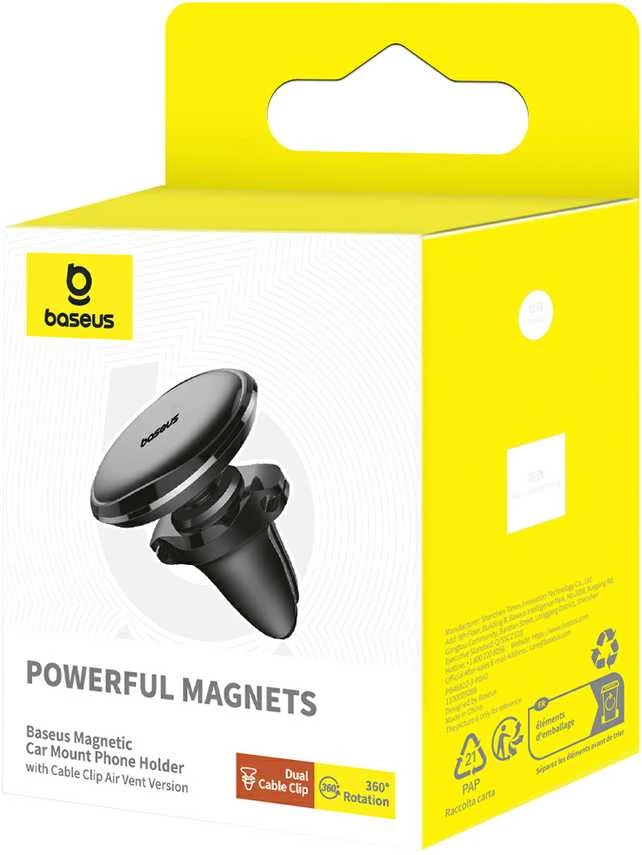 Magnetinis automobilinio telefono laikiklis Baseus oro išleidimo anga (juoda)