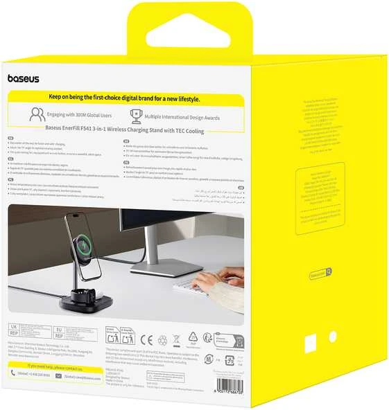 Baseus Belaidis magnetinis įkroviklis, stovas trims Apple įrenginiams 22.5W USB-C EnerFill FS41