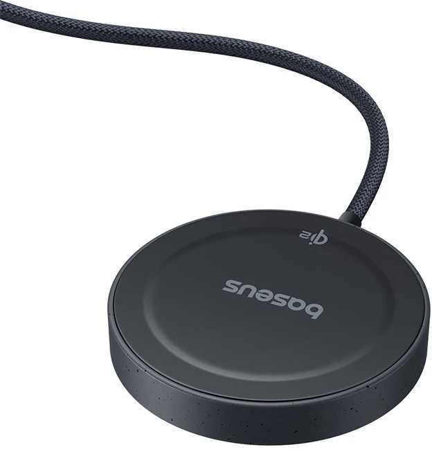 Baseus Belaidis magnetinis Qi2 įkroviklis 15W su USB-C 1.5m laidu, juodas