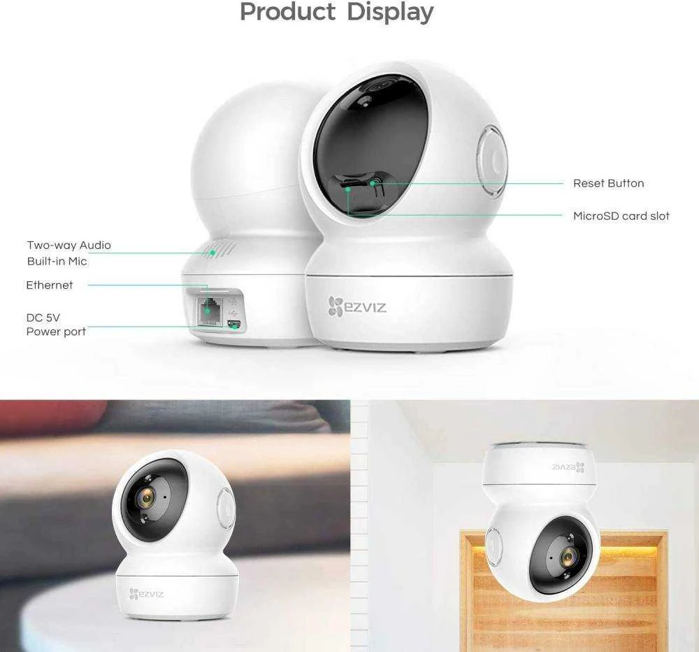 EZVIZ | IP kamera | CS-H6c | PTZ | 2 MP | 4 mm | Maitinimas per Ethernet (PoE) | IP20 | H.264 | „Micro SD“, maks. 256 GB