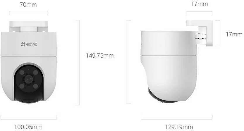 Wi-Fi kamera H8C, 3MP, DOME PT, F4 mm, valdoma, IP65, EZVIZ
