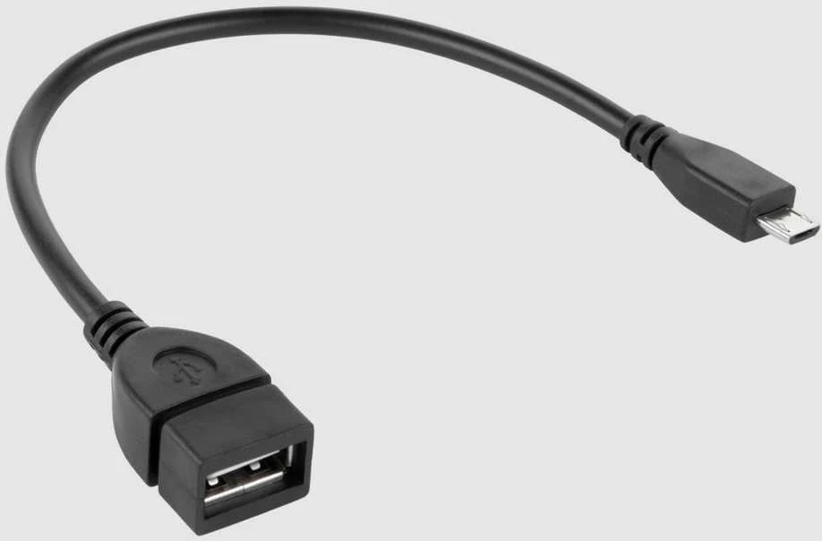 Cabletech Kabelis USB A lizdas - micro USB B kištukas 0.2m, OTG, juodas