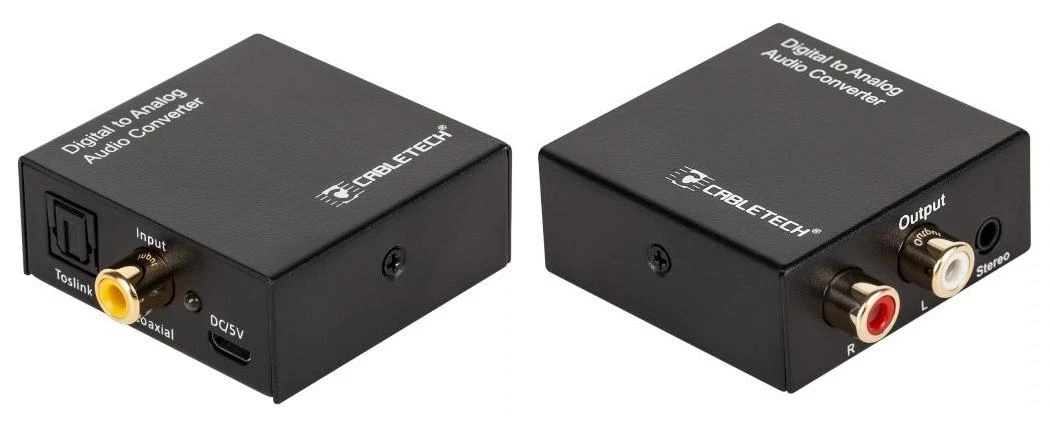 Cabletech skaitmeninio garso keitiklio įvestys ir išvestys