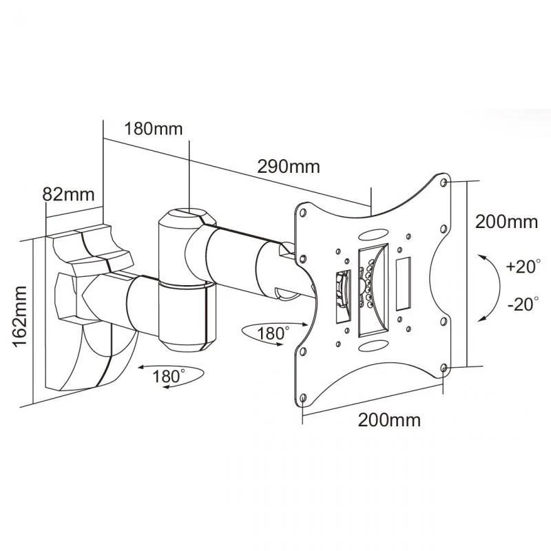 Laikiklis Goobay TV EasyScope Twin M 51885 Wall Mount, 17-42 ", Maximum weight (capacity) 30 kg, Juodas