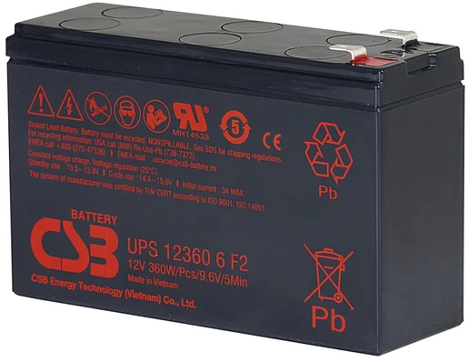 Csb Battery Akumuliatorius 12V 360W@5min 7.1Ah @C20 Pb F2(+), F1(-) CSB