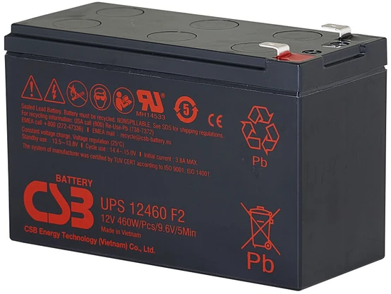 Csb Baterija CSB Baterija Baterija 12V, 9Ah, AGM | UPS12460F2 | 460 W