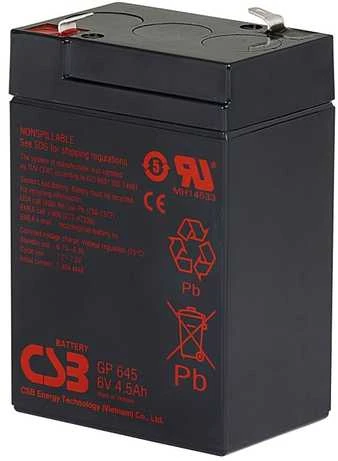 Csb Baterija CSB Baterija Baterija 6V 4.5Ah F1 Pb | GP645