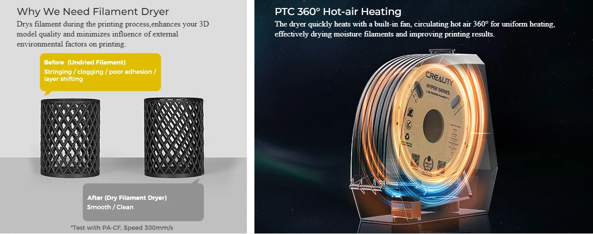 3D plastiko džiovintuvas 45℃-75℃ Space Pi V2 CREALITY aprašymas - Prekės nuotrauka