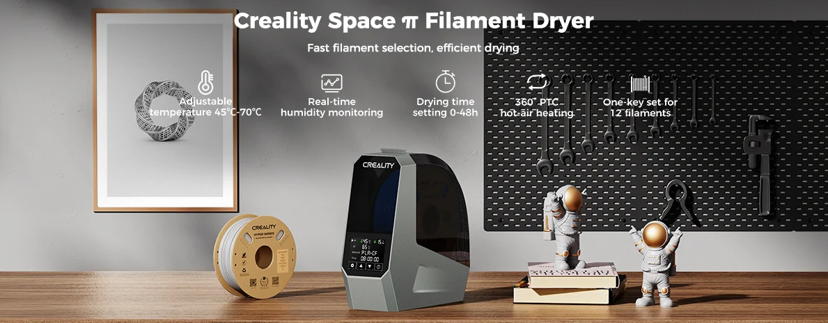 3D plastiko džiovintuvas 45℃-75℃ Space Pi V2 CREALITY aprašymas - Prekės nuotrauka