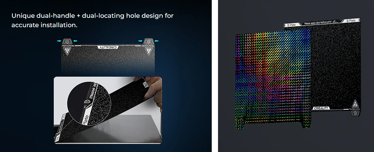 3D spausdinimo paviršius dvipusis PEI grubus + PET 