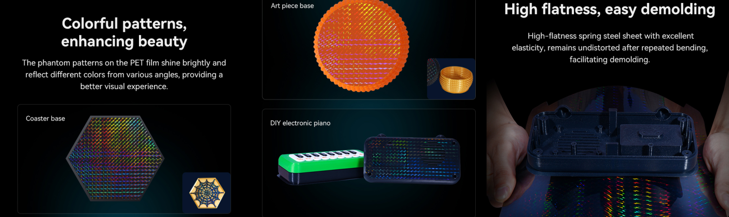3D spausdinimo paviršius dvipusis PEI grubus + PET 