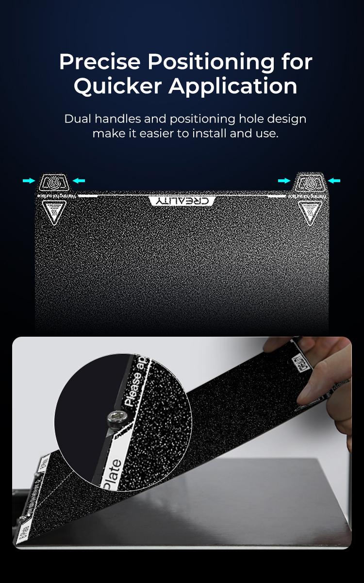 3D spausdinimo paviršius K1Max 315*310mm su įkirptėmis (magnetas nekomplektuojamas) Creality aprašymas - Prekės nuotrauka