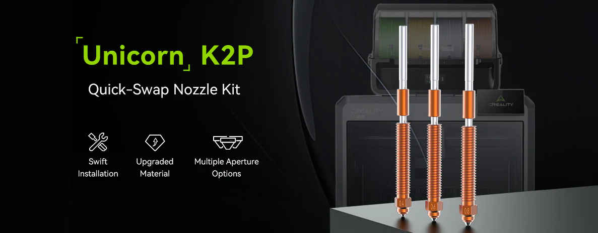 3D spausdintuvo K2PLUS / Creality-Hi purkštukų komplektas 
