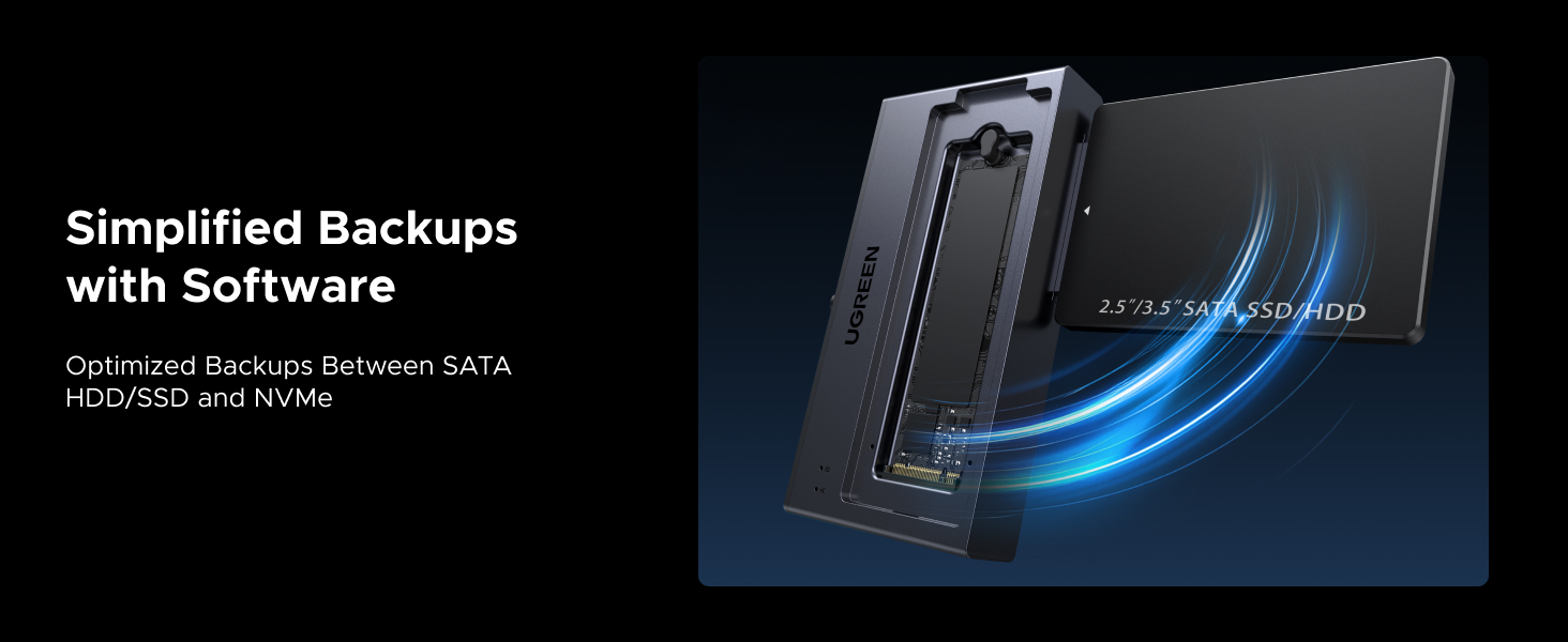 Adapteris M.2 NVMe/SATA UGREEN D320 USB 3.2 USB–USB-C aprašymas - Prekės nuotrauka