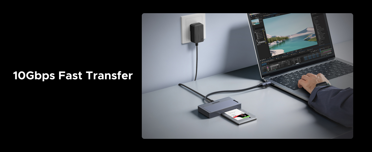 Adapteris M.2 NVMe/SATA UGREEN D320 USB 3.2 USB–USB-C aprašymas - Prekės nuotrauka