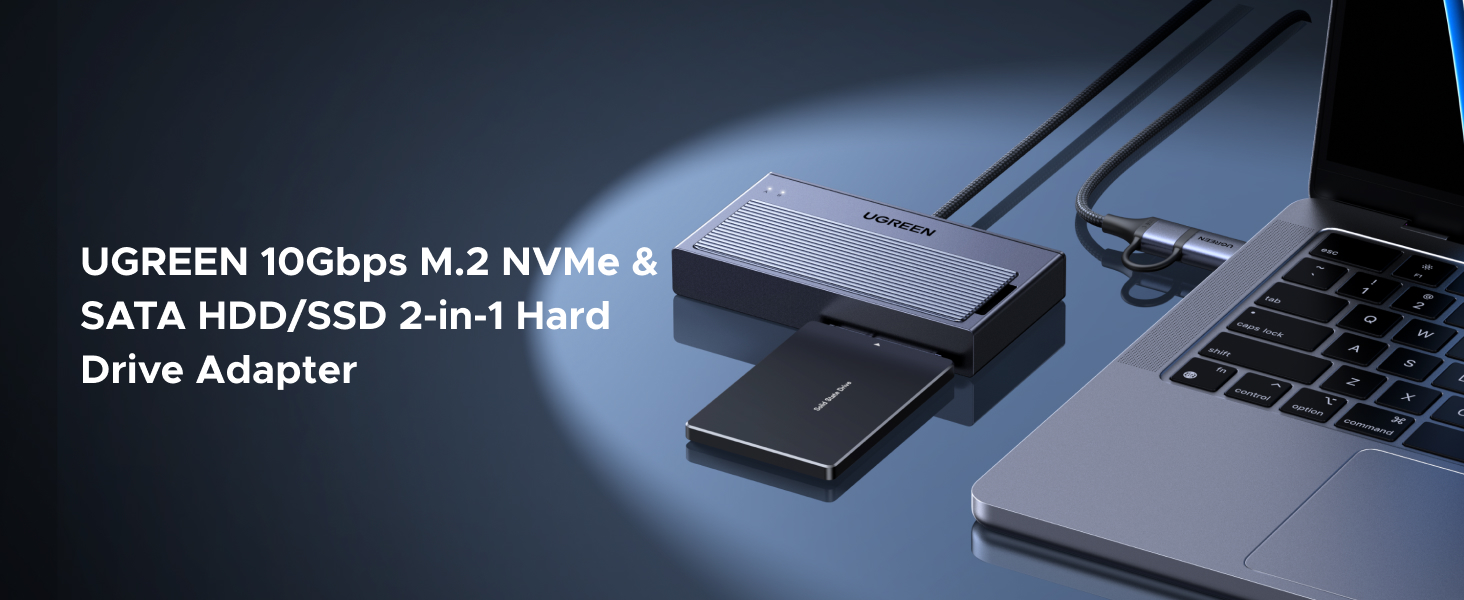 Adapteris M.2 NVMe/SATA UGREEN D320 USB 3.2 USB–USB-C aprašymas - Prekės nuotrauka