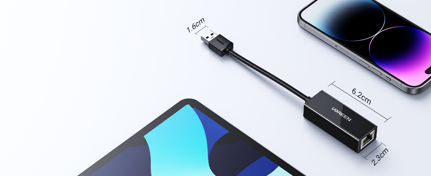 Ugreen Adapteris tinklo USB-A 2.0 - RJ45 10/100Mbit/s, juodas aprašymas - Prekės nuotrauka